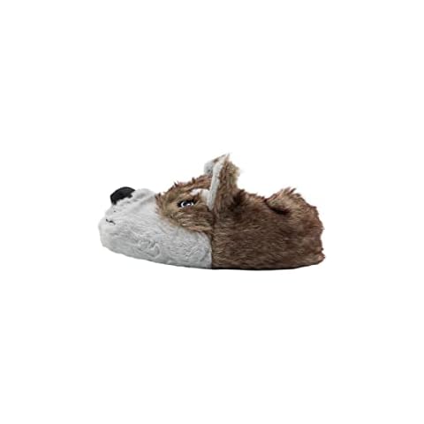 HeatTreats Mens / Older Boys 3D Novelty Slippers (Brown Wolf, uk_footwear_size_system, adult, men, numeric_range, medium, numeric_9, numeric_10) Cover