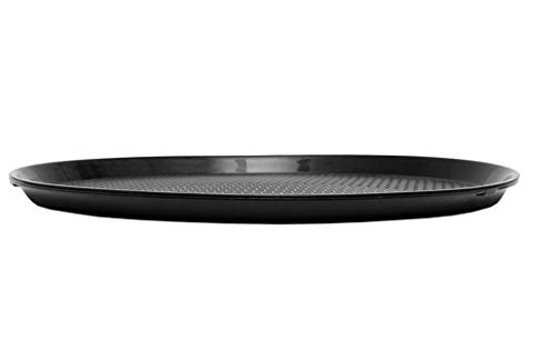 SWIFT INTERNATIONAL Durable Multi-Use Round Unbreakable Serving Plastic Tray (Size 16 Inches Round,Black)