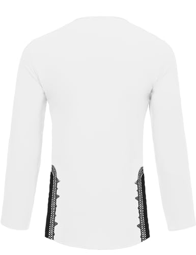 Daupanzees Men's African 2 Piece Set Traditional Dashiki Suit Lace Embroidered Pullover Shirt and Solid Pants Outfit4