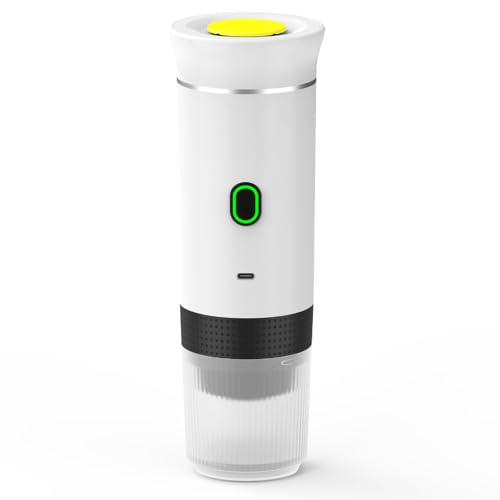 Máquina de café expreso portátil eléctrica – sin cables, autocalentante, de viaje, 60 ml para café molido y cápsulas