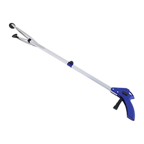 Abaodam Folding Trash Picker Litter Picker Long Handle Garbage Clamp up Tool for Outdoor Cleaning Supplies Sanitation Worker Tool Blue