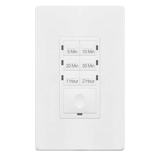 ENERLITES 2���ԃJ�E���g�_�E���^�C�}�[�X�C�b�`�A5-10-20-30���A1-2���ԁA�����t�@���A�q�[�^�[�A���C�g�ALED�C���W�P�[�^�[�A120VAC 800W�A�������s�v�AUL�K�i�F��AHET06-J-2H-W�A�z���C�g