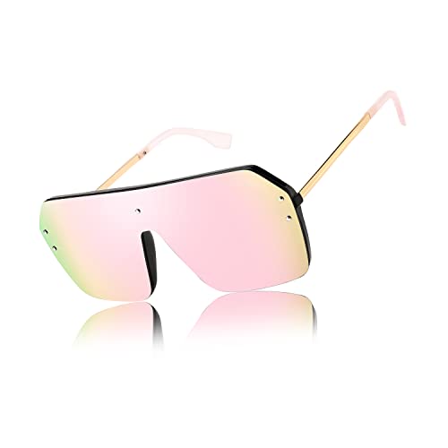 Feisedy Classic Siamese One Piece Sunglasses Nice Rimless Stylish Retro Design For Women Men B2574 #TOP6