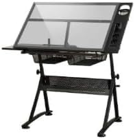 Height Adjustable Drawing Desk with Tiltable Top & Storage, Large Art Desk for Home Office, Architect and Artist Drafting Table