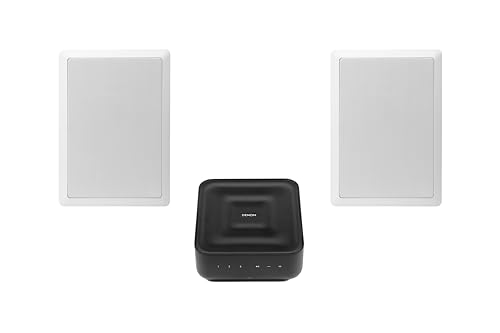 Bundle of Denon Home Amplifier (100W x 2), Compact Stereo Amplifier with HEOS Built-in, High-Res Audio, Dolby Digital Plus Decoding + Polk Audio RC85i 2-Way Premium in-Wall 8" Speakers