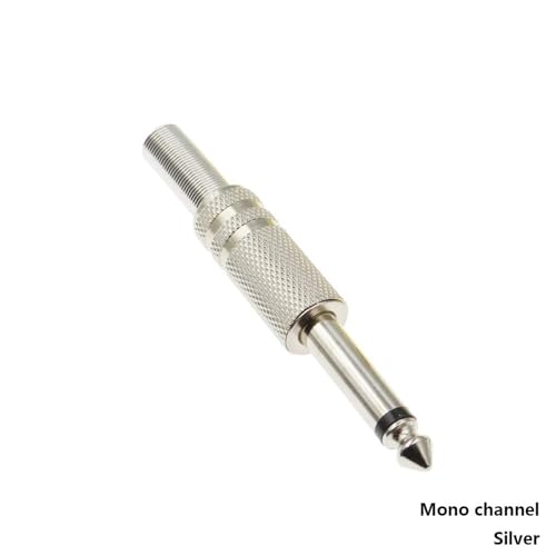 Conector de 6.35 mm de 2 polos para reparar cables de microfono 2