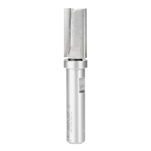 Image of Amana Tool 47229 Carbide Tipped Flush Trim Plunge Template 5 /8 D x 1-1 /4 Inch CH x 1 /2 SHK w /Upper Ball Bearing Router Bit