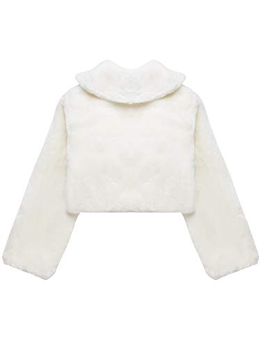 Blulu White Girls Princess Faux Fur Wraps Shawl Flower Girls Shrug Accessories Princess Cape Party Wedding Dress #TOP2