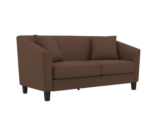 Image of Avion Natalia 2 Seater Sofa Set for Living Room Brown | Modern Fabric Sofa Furniture | 53 Inches Couch for Guests Room Festival Gifts