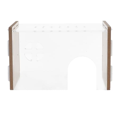 YARNOW 透明アクリル製小動物用ハウス で快適な隠れ家 ハムスター隠れ場所 ア用巣箱 家用ペットシェルター おしゃれなインテリア装飾 小型