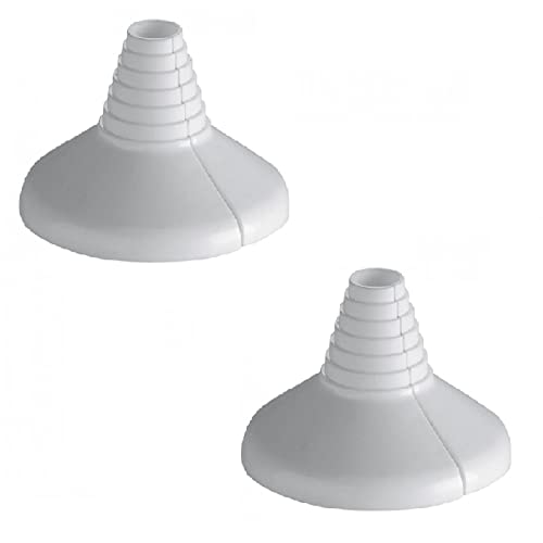 2X White Collar Water Pipe Plastic Cover Rose Rosette 10-22mm Universal Diameter