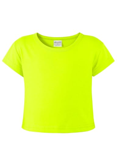 Image of Noomelfish Girls Short Sleeve Crop Tops Kids Summer Dance Cropped T-Shirts (5-14 Years)