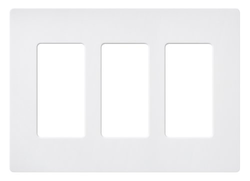 Image of Lutron Claro 3 Gang Decorator /Rocker Wallplate, Satin, Snow (1-Pack) | SC-3-SW