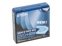 Tarrina de 10 Mini DVD+RW TDK - 1,4 GB - 8 cm - Video Cámara y datos