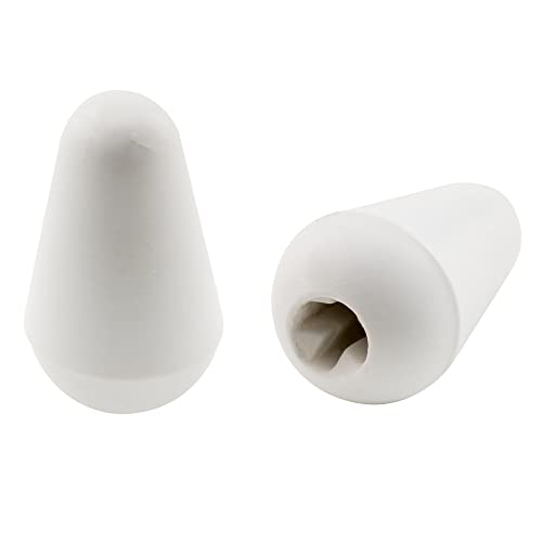 Musiclily Pro Tamaño Métrico Botón Selector Pastillas Tipo Stratocaster de 3 Posiciones Switch Tips para Guitarra Import Estilo Strat, Blanco(2 Piezas)