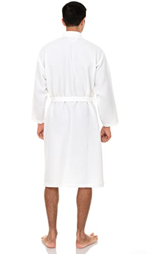 TowelSelections Men’s Waffle Bathrobe Lightweight Spa Kimono Bath Robe2