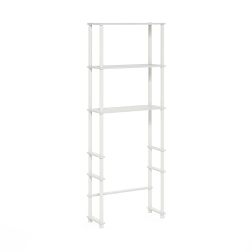 Furinno Turn-N-Tube Toilet Space Saver with 3 Shelves, White/White
