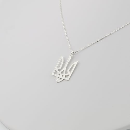 Ukrainian Tryzub Trident 925 sterling silver necklace with Cable Chain, 2.5 x 1.5 cm Pendant, Minimalist Hypoallergenic Gift for Women2