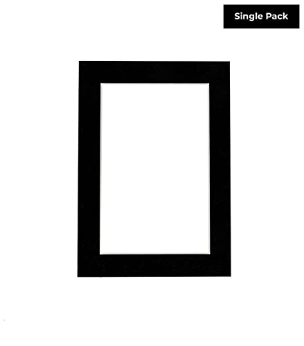 11x14 Mat Bevel Cut for 8x11 Photos - Acid Free Black Suede Precut Matboard - For Pictures, Photos, Framing - 4-ply Thickness