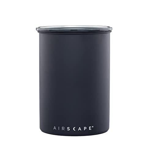 Planetary Design Airscape Stainless Steel Coffee Canister | Food Storage Container | Patented Airtight Lid | Push Out Excess Air Preserve Food Freshness (Medium, Matte Black) #TOP1
