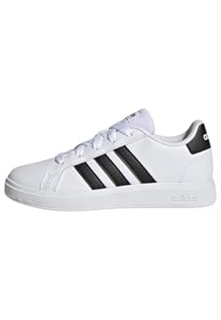 adidas Unisex - Bambini e ragazzi Grand Court Lifestyle Tennis Lace-Up Shoes, Cloud White Core Black Core Black, 34 EU