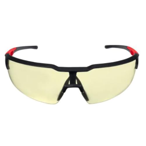 Milwaukee Anti-Scratch Safety Glasses Yellow Lens Black/Red Frame - Case Of: 1;