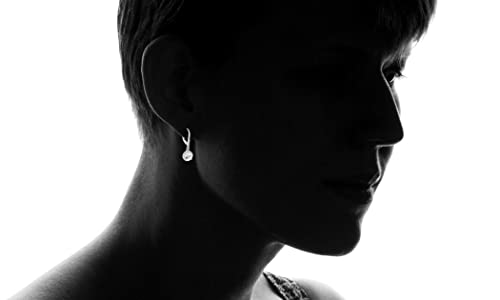 Mia Sarine Women's Earrings – 925Sterling Silver Rhodium Cubic Zirconia Plated Brilliant Cut Simulated Gemstone Halo Leverback Drop Dangle Bridal Earrings, Rhodium Plated/Cubic Zirconia #TOP2