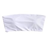 ZAFUL Women's Bandeau Bikini Top Strapless Solid Color Bathing Suit (1-Top Only - White,L)