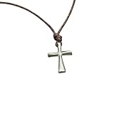 Surfer Cross Distressed Leather Cord Surf necklace Jewelry mens leather style Active