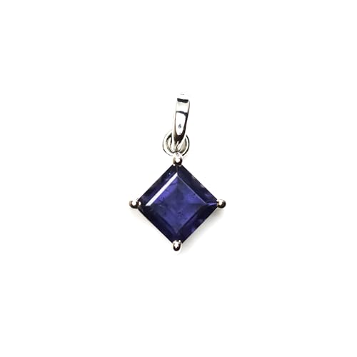 Pendentif en pierre bleue naturelle et argent sterling massif pour femme éblouissante