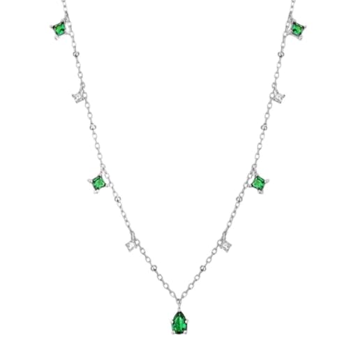Collier cristal vert LXGGUC avec pendentif perle pour sublimer vos tenues de soirée