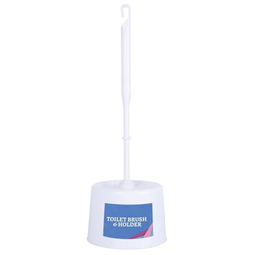Toilet Brush Holder – White Plastic Bathroom Brush Set With Holder And Long Handle – Hygienic, Compact, Easy To Clean & Durable – Perfect For Everyday Bathroom Cleaning And Modern Decor