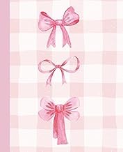 Gu&iacute;a Insights Audiobook Composition Notebook: Pale Pink Plaid Cover with Vintage Bows | Wide College Ruled | 120 Pages | 7.5 x 9.25 | Soft Cover | Aesthetic Notebook for Girls, Teens, School, Journaling, Notes, Work, Gift 2025