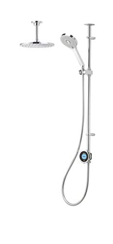 Aqualisa Optic Q smart shower (exposed) with adjustable handset and fixed ceiling head - for high pressure/combination boiler systems