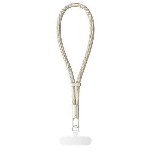 HOTUT Cordón de Correa de Muñeca de Mano, Cadena para Teléfono Móvil Corta con Parche Ultrafino, Antipérdida, Longitud Ajustable para Teléfono Móvil Camara Teclas Memoria USB Cartera  Beige claro