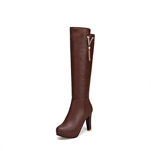 Bottes de mode pour femmes avec talon 10cm et bout rond renforcé