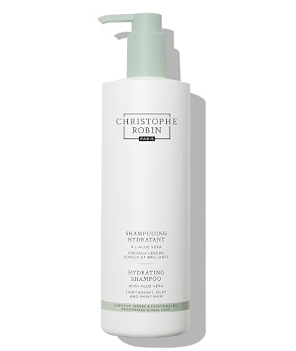 Christophe Robin Hydrating Shampoo with Aloe Vera 500ml– 94% Natural Formula with Aloe Vera, Plant Amino Acids & Flaxseed – Lightweight, For Dry, Dull Hair