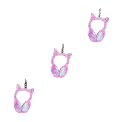 Orejeras de unicornio para niñas pack de 3 cubre oídos infantiles de invierno cálidos