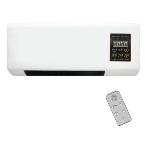 Wall Mounted Air Conditioner Without Hose - Portable Air Cooler with Remote Control Cooling & Warm Airflow 6 Speed Settings Adjustable Airflow Angle LED Display Timer for Bedroom Office Dorm