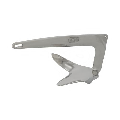 wellenshop Edelstahl Bruce Anker 1,0/2,0/5,0/7,5/10 / 15/20 kg, Pflugscharanker Bruce-Typ Anker Claw Anchor Kralle-Anker Klaue-Anker für Boot