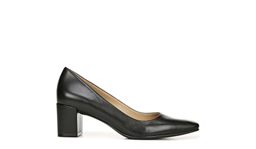 Naturalizer Womens Karina Low Block Heel Square Toe Pump,Black Leather,9.5 #TOP1