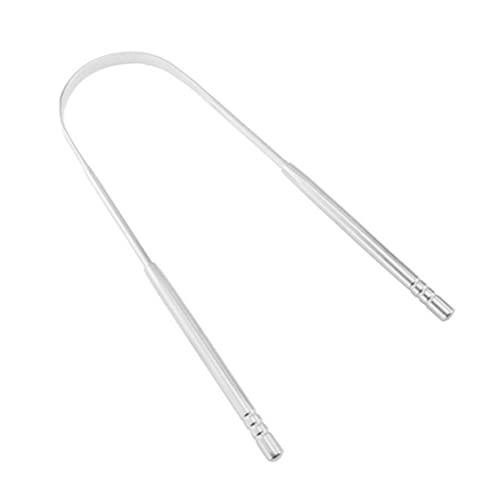 Raspador de lengua, raspador de lengua de acero inoxidable Limpiador de ayurvédico para una higiene óptima (plata), limpiador