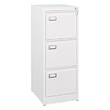 PEUKC 3-Drawer File Cabinet with Lock, 16.3" Deep Vertical Filing Cabinets, Metal File Cabinets for