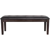 Signature Design by Ashley Haddigan Traditional Upholstered Dining Room Bench, Dark Brown