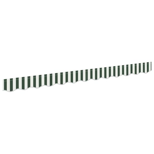 Tomostar Tissu de Remplacement de Cantonnière d’auvent, Lambrequin pour Store Toile de Remplacement Bandeau Banderole Store Banne Cadre de 3 m Vert et Blanc...