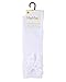 MeMoi Girls' Crochet Bow Cotton Blend Knee High Sock Winter White 10