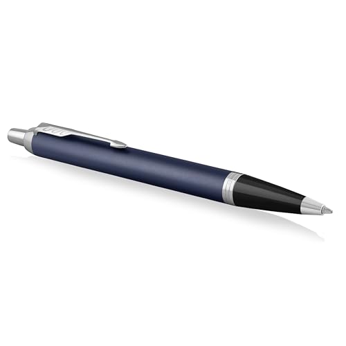 Parker IM Bolígrafo azul mate con trazo mediano y tinta azul para oficina