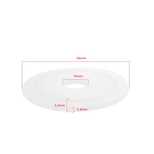 Be In Your Mind 5 Stück weiße Silikondichtungen Basis WC-Ablaufventil transparente Unterlegscheiben OE AH0007100R kompatibel mit Roca Doppelauspuffventile 68 x 16 mm