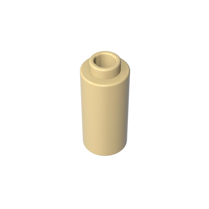 71075 Round Brick Brick Round 1x1x1 2/3 50 Pieces GDS-1574 Compatible with Lego Building Blocks Color:Tan โ image 1