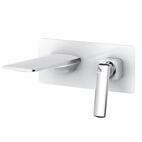 Grifo mezclador de pared dorado para agua fría y caliente en lavabo de baño